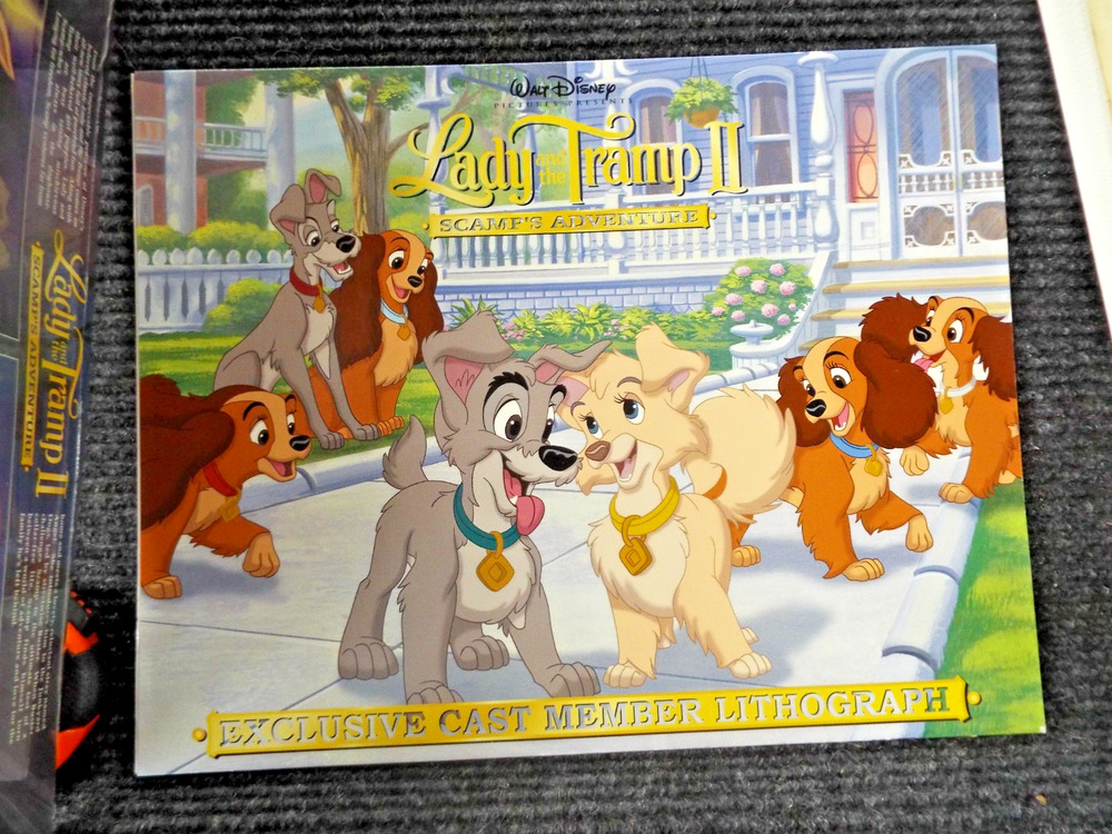 Lady & The Tramp II Scamp's Adventure Lithograph CAST MEMBER EXCLUSIVE 2001